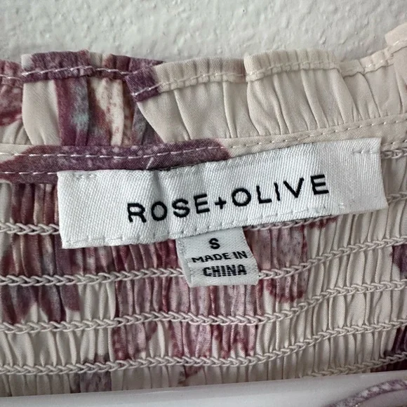 Mille Olive Cream Floral Peasant Blouse in Plum - Picture 4 of 4